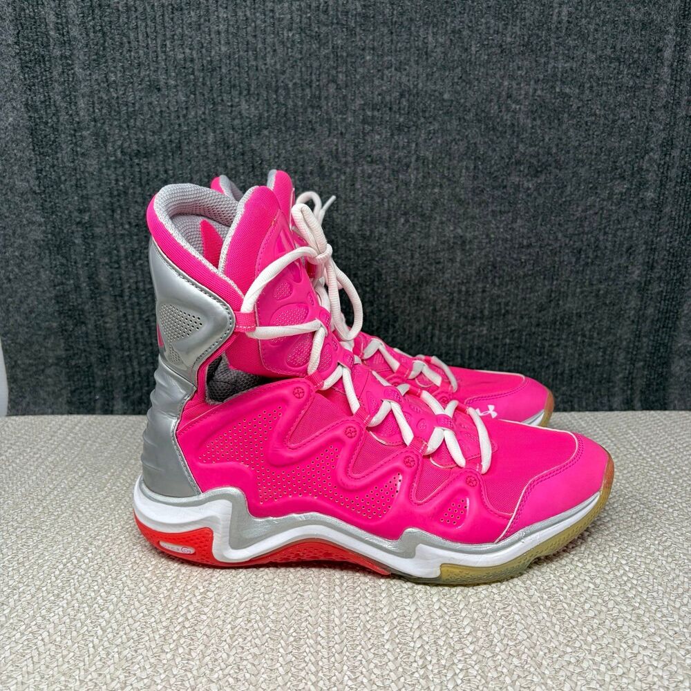 Under Armour Micro G Charge BB Power In Pink Breast Cancer Shoes Men’s Size 10
